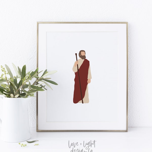 PRINTED Saint James | 5x7 8x10 11x14 Saint James Print Saint Wall Art Catholic Decor Catholic Gift Confirmation Gift Saint Card Print