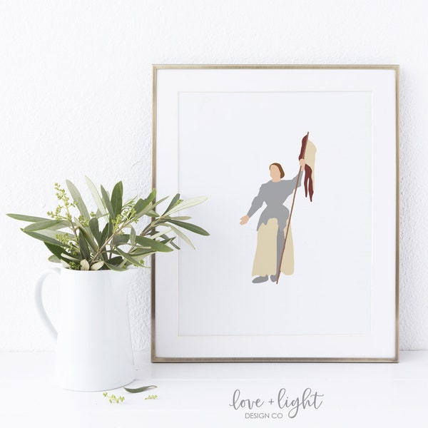 Saint Joan of Arc Printable | Patron Saint of Soldiers Catholic Prints Joan of Arc Print Catholic Saint Wall Art Saint Card Catholic Gifts