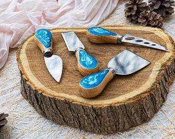 Four Pieces Mini Cheese Knife Set, Serving Utensils, Serving Board Accessories, Butter Spreader, Cheese Slicing Set, Wood Handle Knife Set