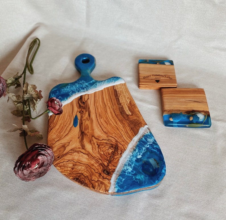 Personalized Wood & Epoxy Cheese Board Charcuterie Board With Etsy