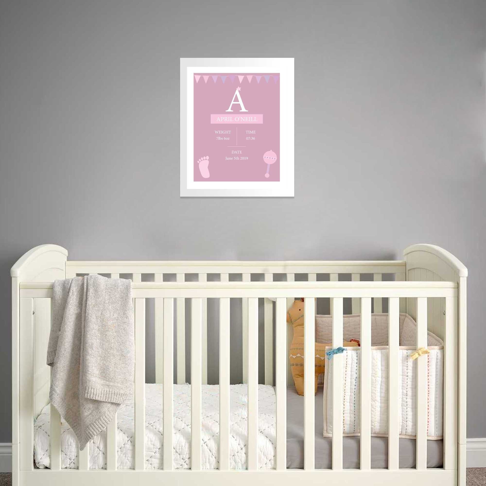 Personalised Baby Girl Print Etsy