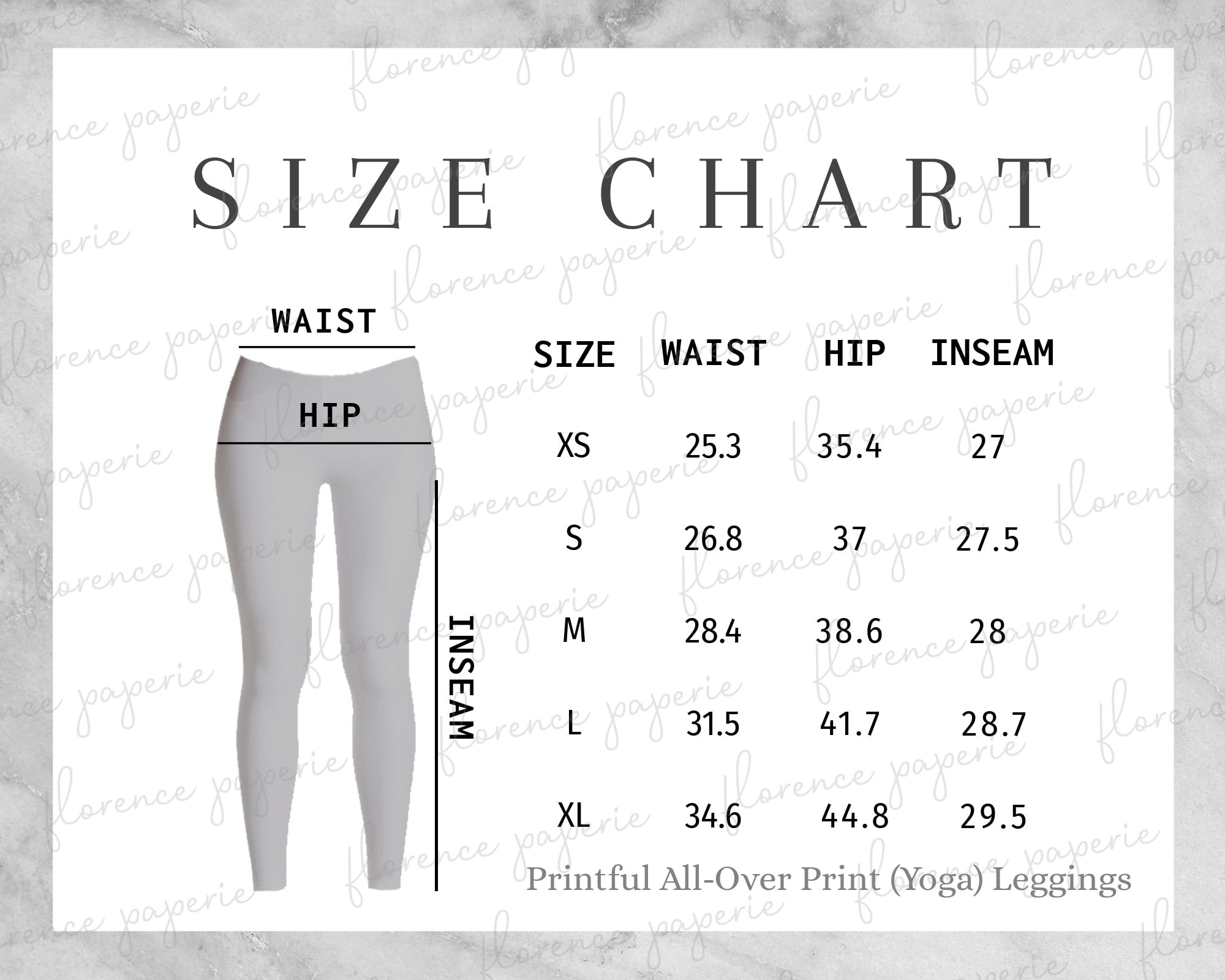 shein leggings size chart printable