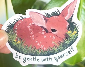Fawn Sticker | Baby Deer, Waterproof Vinyl (7x5 cm)