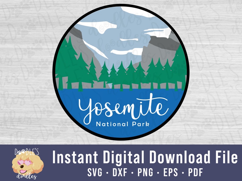 Yosemite National Park SVG Cut File Images for Cricut and Etsy
