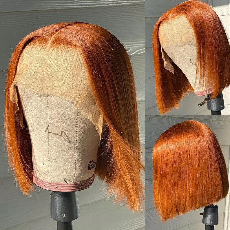 Brazilian Luxury Ginger Orange Lace Front Bob Wig 150 Density Etsy