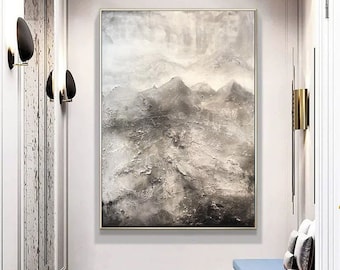 extra large wall art abstract, landscape painting on canvas, original abstract wall art, textured painting, oversized canvas wall art A292