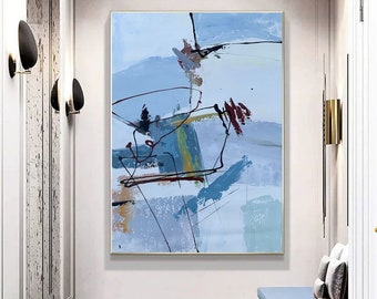 large abstract acrylic painting on canvas original,extra large wall art abstract,oversized wall art,large abstract canvas art A046