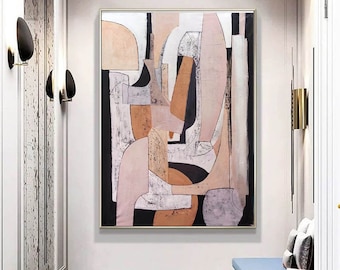 large abstract oil painting original,oversized wall art abstract,large pink painting,large canvas wall art,modern wall art abstract A204