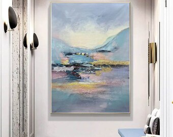 original paintings on canvas,modern blue abstract painting original,landscape canvas art,extra large abstract art,oversized wall art A194