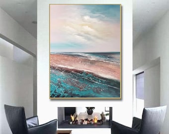 abstract canvas art, landscape painting abstract, acrylic painting on canvas original, modern abstract wall art, large canvas wall art A334