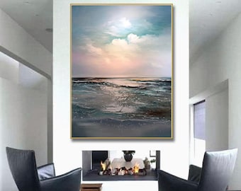 landscape painting original abstract canvas art, oversized oil painting on canvas, modern abstract wall art, oversized wall at canvas A332