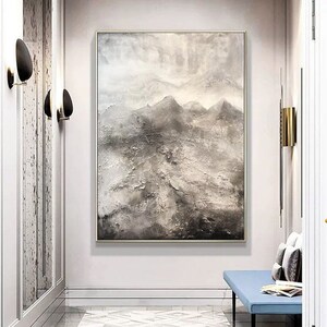 extra large wall art abstract, landscape painting on canvas, original abstract wall art, textured painting, oversized canvas wall art A292