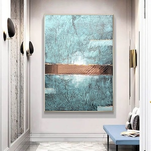 extra large canvas wall art, abstract acrylic painting, green painting on canvas, modern abstract painting original, oversized wall art A224