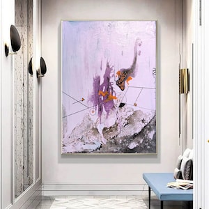 Amazing Abstract, large abstract wall art, modern abstract painting canvas, extra large wall art abstract, purple painting A225