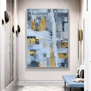 extra large wall art, large abstract canvas art, large abstract painting on canvas, gray canvas wall art, modern abstract painting A013