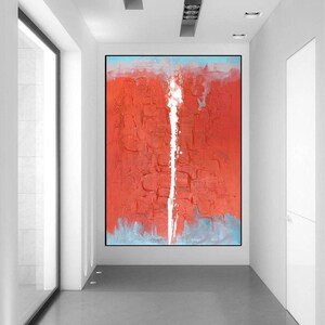 original red painting on canvas,oversized abstract painting,large abstract painting,extra large abstract art,textured painting abstract A164