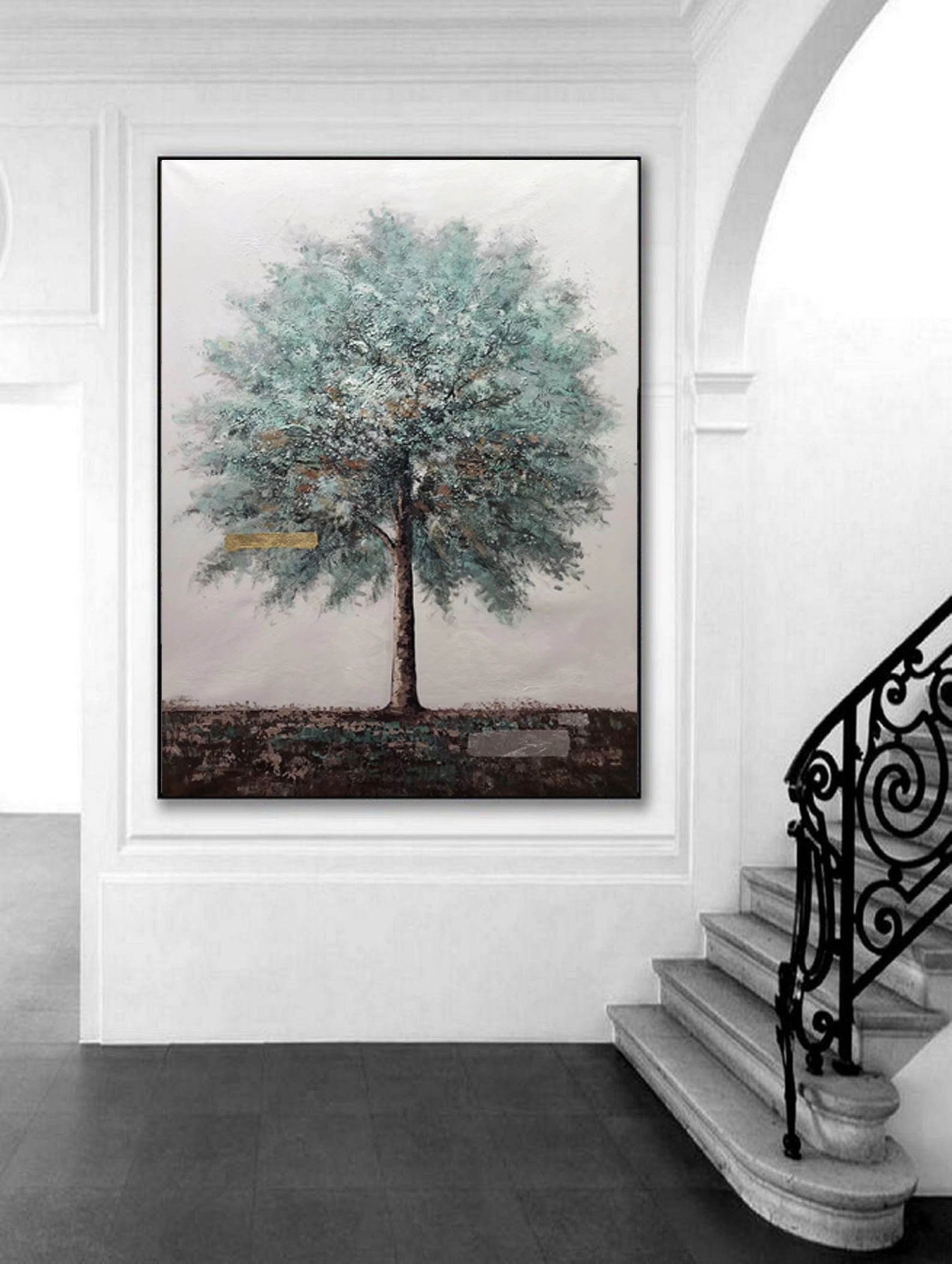 Large Abstract Wall Art,tree Painting Canvas,textured Wall Art Abstract