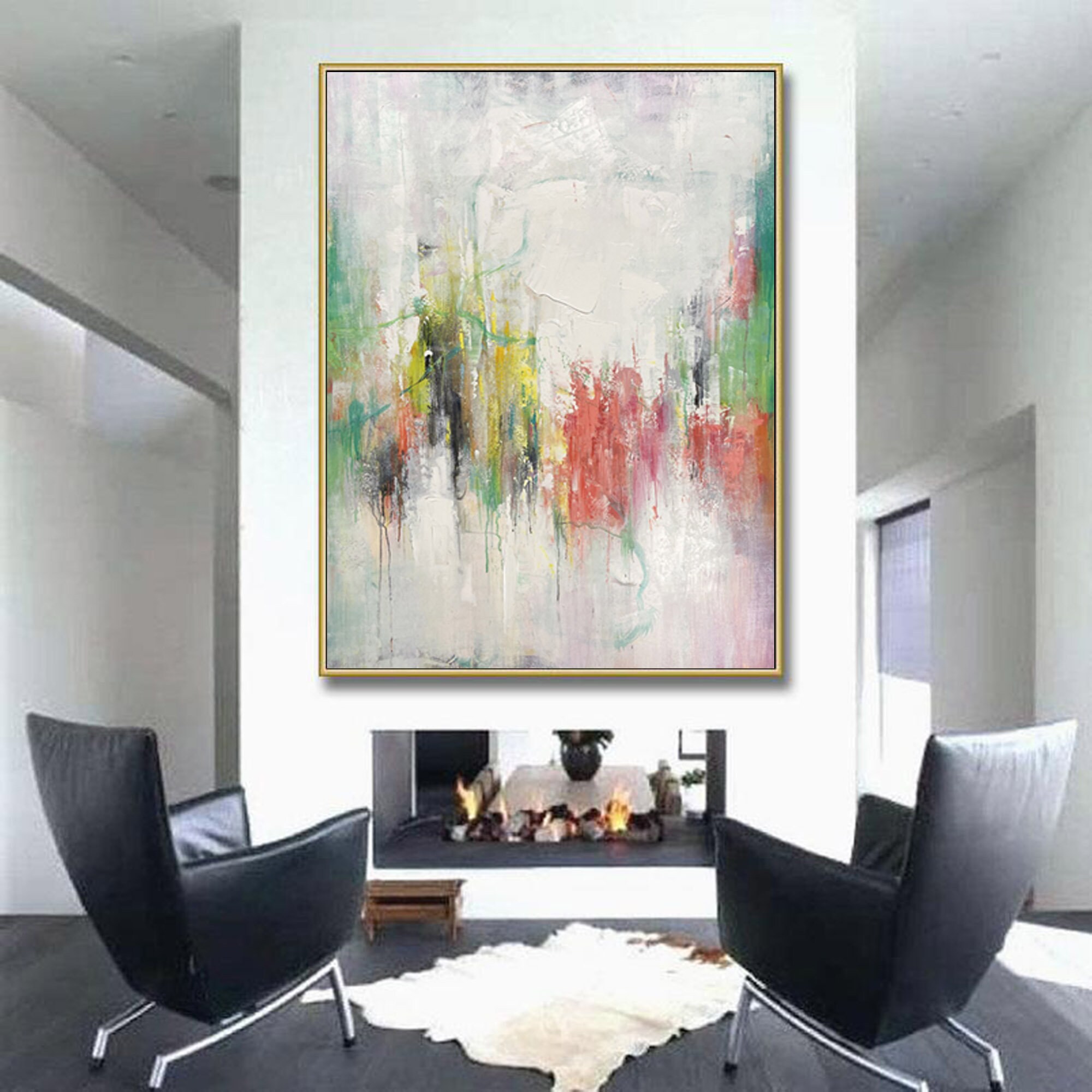 Large Abstract Painting on Canvas Original, Textured Wall Art, Abstract ...