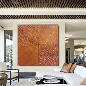 extra large abstract art, large oil painting, original canvas art, orange painting, rich texture painting, 3D textured wall art A298