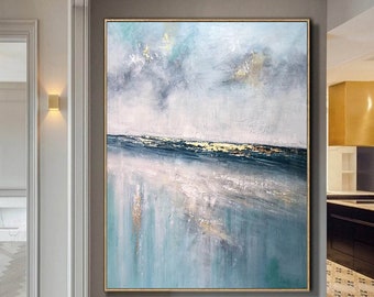 Large Abstract Painting – Original Abstract Oil Painting, Seascape Wall Art, Extra Large Canvas Art A294
