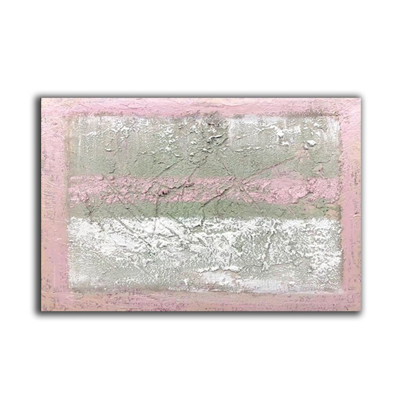 Large Abstract Wall Art Pink Painting Rich Textured Wall Etsy