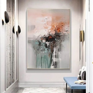 grande pittura astratta originale su tela,arte della parete strutturata astratta, arte tela extra large,pittura acrilica astratta, enorme arte della parete A072
