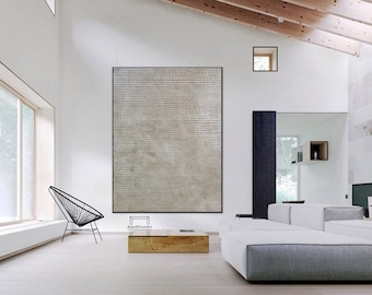 Gran lienzo abstracto, pintura al óleo moderna original sobre lienzo, arte mural contemporáneo, arte abstracto texturizado A45