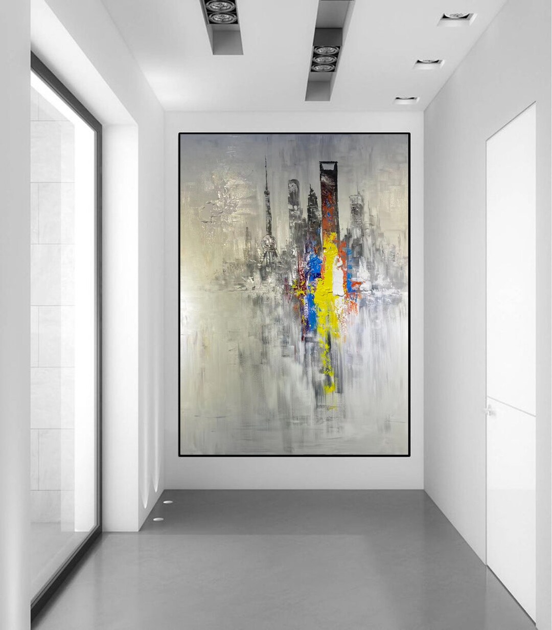 Extra Large Wall Art, Gray Painting, Large Abstract Painting Original ...