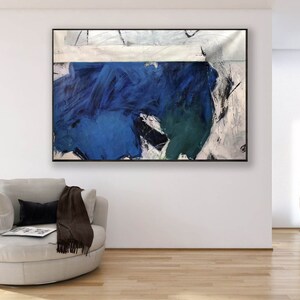 extra large canvas art,modern abstract wall art,navy blue abstract painting,large abstract painting on canvas,oversized wall art canvas A122