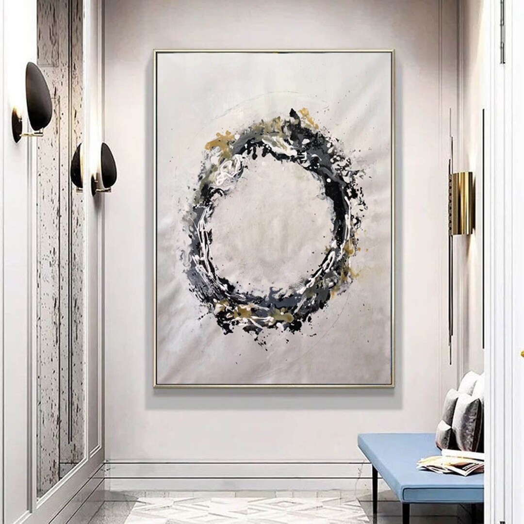 Black and White Painting on Canvas, Extra Large Wall Art Abstract ...