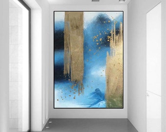カラフルなアクリルキャンバスアート、抽象アートの大きな絵画、現代
