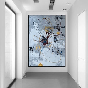 extra large canvas wall art, large abstract painting on canvas, textured wall art, grey abstract wall art, oversized wall art canvas A002