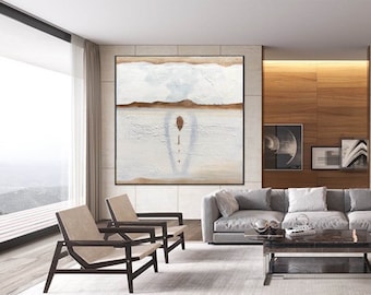 extra große Leinwand Wandkunst, große abstrakte Acryl-Malerei original, strukturierte abstrakte Malerei auf Leinwand, übergroße Wandkunst abstrakt A141