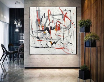 extra large wall art abstract, acrylic painting on canvas, modern abstract painting original, large oil painting, large canvas wall art A250