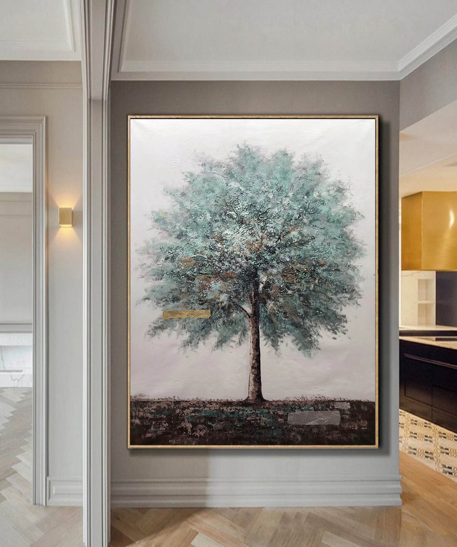 Large Abstract Wall Art,tree Painting Canvas,textured Wall Art Abstract