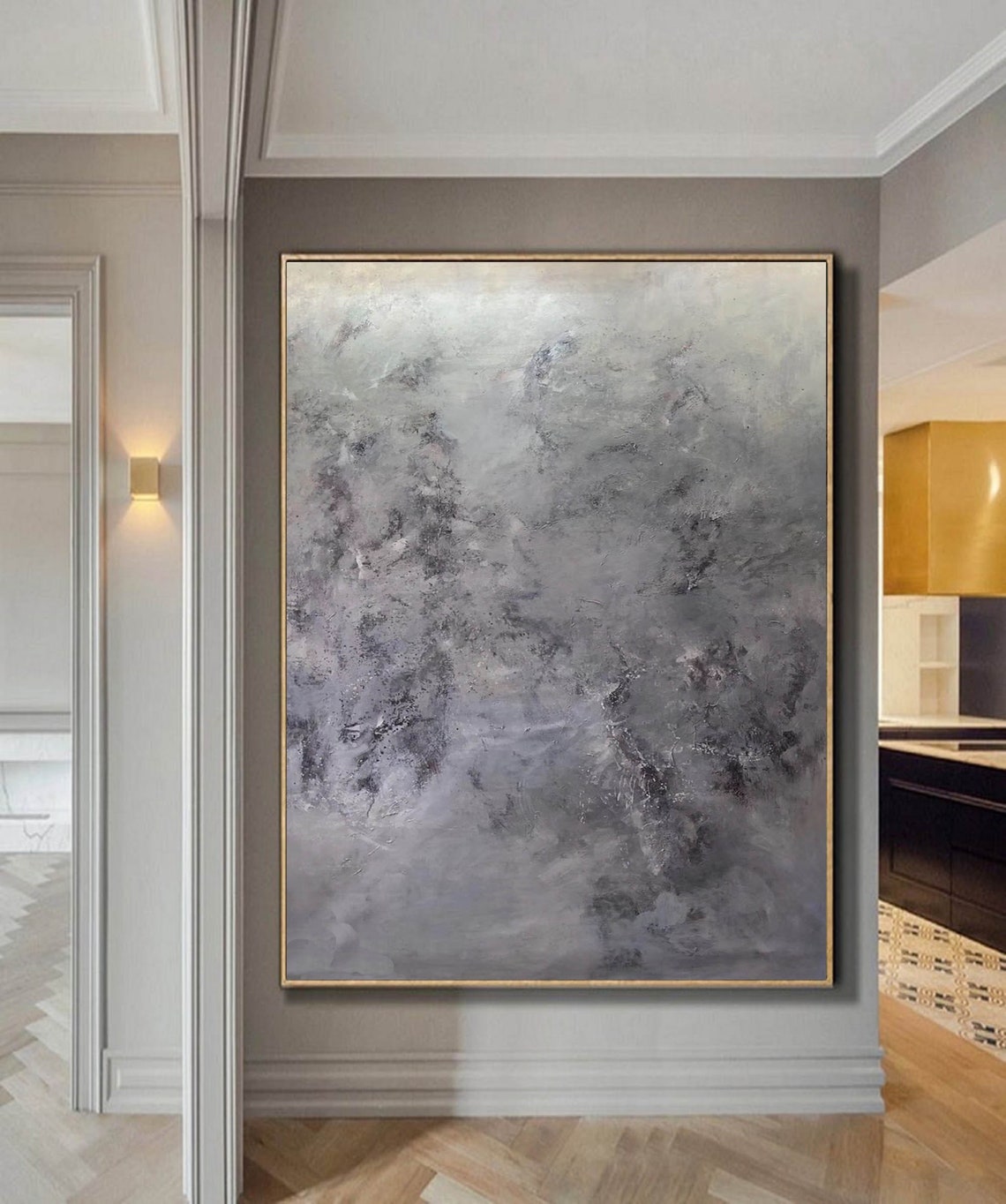 Large grey painting on canvas minimalist painting extra Etsy