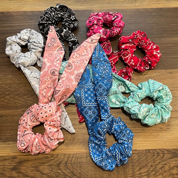 Bandana Scrunchie Bow / Bandana Hair Tie