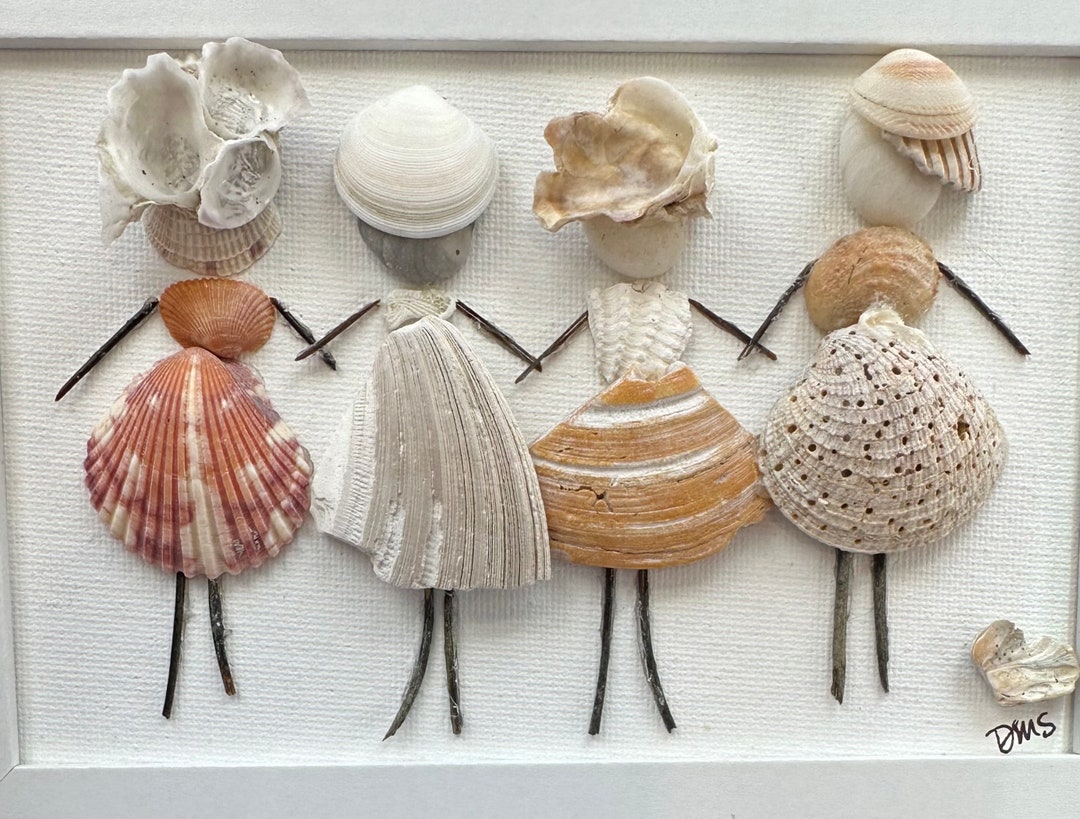 Four Ladies/friends/sisters Shell Board Art - Etsy