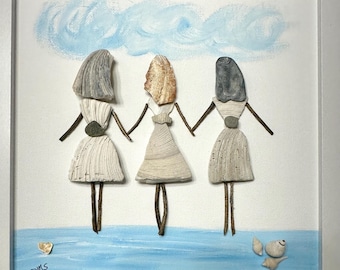 Three Ladies Shell People Art