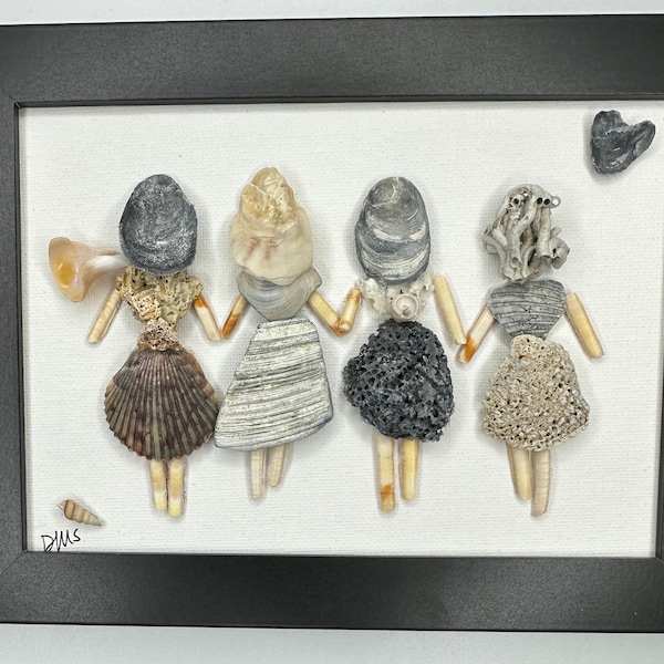 Four Ladies shell board art