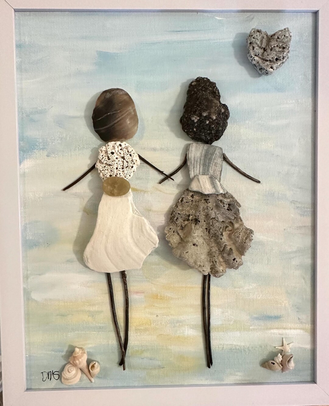 Two Friends Shell People Art - Etsy
