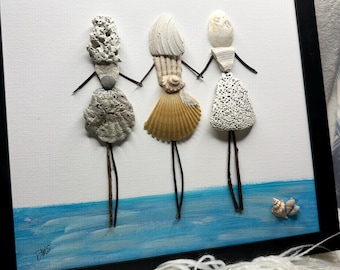 Three Ladies Shell People Art (large)