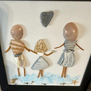 Mom, Dad and Daughter Shell People Art - Etsy
