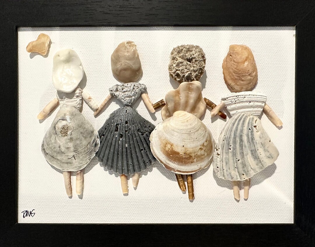 Four Ladies/friends/sisters Shell Board Art - Etsy