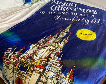 Navidad Cenicienta Castillo Magic Kingdom Quote Throw Blanket Disney Baby Kids Nursery Room Rustic Farmhouse