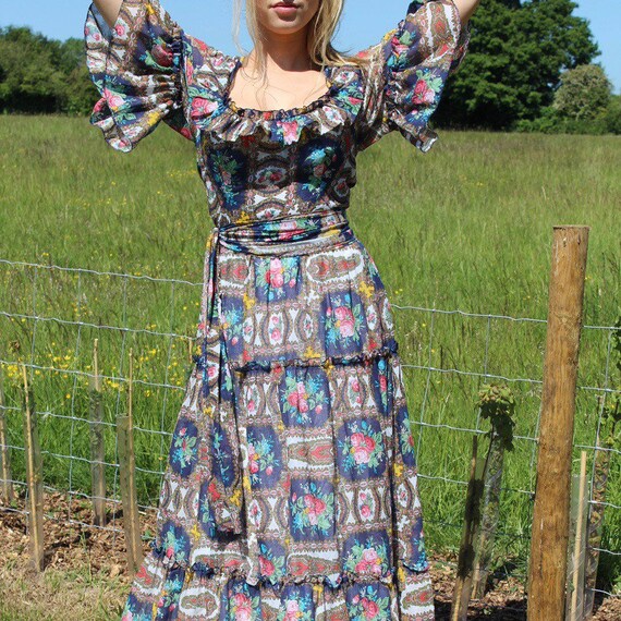 Vintage Kati Laura Phillips Prairie Maxi Dress 197