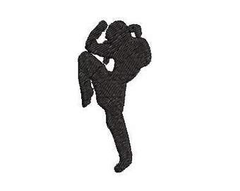Muay Thai Silhouette Embroidery Design Embroidery File Digital Design Instant Download