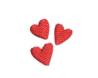3 Hearts Embroidery Design Embroidery File Digital Design Instant Download