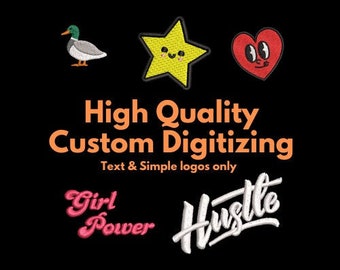 Haft niestandardowy, digitalizacja wysokiej jakości logo tekstowego