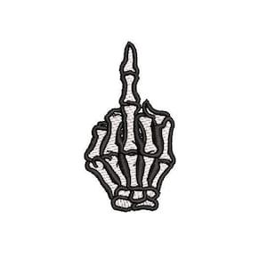Skeleton Middle Finger Embroidery Design Embroidery File Digital Design Instant Download